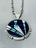 Shooting Native Star Native American Navajo Turquoise Sterling Silver Necklace-Nativo Arts