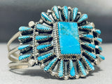 Tommy Lowe Exquisite Native American Navajo Turquoise Sterling Silver Bracelet-Nativo Arts