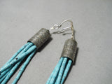 Stunning Vintage Native American Navajo Turquoise Heishi Sterling Silver Drum Necklace-Nativo Arts