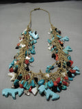 102 Grams Vintage Navajo Turquoisse Native American Necklace Old-Nativo Arts
