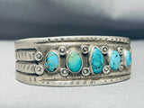 Early 1900's Vintage Native American Navajo Turquoise Silver Bracelet-Nativo Arts