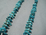 Dynamic Vintage Navajo Turquoise Sterling Silver Necklace Old Native American-Nativo Arts