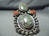 John Mckay Native American Navajo Turquoise Spiny Oyster Sterling Silver Ring-Nativo Arts