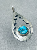 Marvelous Vintage Native American Navajo Morenci Turquoise Sterling Silver Pendant-Nativo Arts