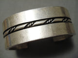 Thick Heavy Vintage Native American Navajo 100 Gram Sterling Silver Coiled Bracelet Old-Nativo Arts