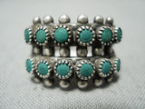 Native American Early Vintage Zuni Cerrillos Turquoise Sterling Silver Ring Old-Nativo Arts