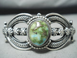 Gorgeous Vintage Native American Navajo Damale Turquoise Sterling Silver Bracelet Old-Nativo Arts