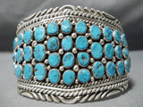 Colossal Vintage Navajo Turquoise Sterling Silver Bracelet Native American-Nativo Arts