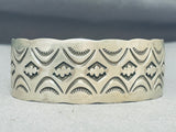 Important Vintage Native American Navajo Sterling Silver Bracelet Signed Nora Bill-Nativo Arts
