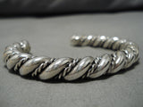 Marvelous Vintage Native American Navajo Heavy Twist Sterling Silver Bracelet-Nativo Arts