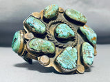 Museum Vintage Native American Navajo Green Nugget Turquoise Sterling Silver Bracelet Old-Nativo Arts