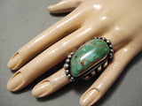 Important Vintage Native American Navajo Damale Turquoise Sterling Silver Ring Old-Nativo Arts