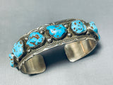 Native American Gail Bird Vintage Santo Domingo Sleeping Turquoise Sterling Silver Bracelet-Nativo Arts