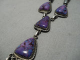 Museum Quality Vintage Navajo Charoite Sterling Silver Native American Necklace-Nativo Arts