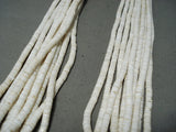 Native American Breathtaking Santo Domingo 10 Strand White Shell Cord Necklace-Nativo Arts