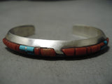 Striking Vintage Native American Navajo Rectangular Turquoise Sterling Silver Bracelet-Nativo Arts