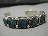 Opulent Vintage Native American Navajo Red Mountain Turquoise Sterling Silver Bracelet Old-Nativo Arts