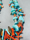 Native American One Of The Best Santo Domingo Turquoise Sterling Silver Tubule Necklace-Nativo Arts