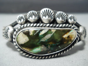 Verdy Jake Royston Turquoise Important Vintage Native American Navajo Sterling Silver Bracelet-Nativo Arts