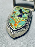 One Of The Best Ever Vintage Native American Navajo Turquoise Sterling Silver Buckle Set-Nativo Arts