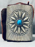 One Most Detailed Ever Vintage Native American Navajo Turquoise Sterling Silver Ketoh Bracelet-Nativo Arts