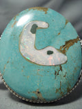One Of Most Unique Vintage Native American Navajo Opal Animal Turquoise Sterling Silver Bracelet-Nativo Arts