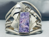 One Of The Most Unique Ever Vintage Native American Navajo Charoite Sterling Silver Bracelet-Nativo Arts