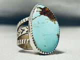 Fabulous San Felipe Signed 8 Turquoise Sterling Silver Colossal Ring-Nativo Arts