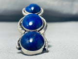 One Of The Tallest Ever Native American Navajo Lapis Sterling Silver Ring-Nativo Arts