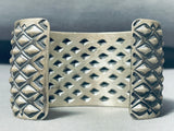 Best Native American Navajo Repoussed Diamond Sterling Silver Wide Bracelet-Nativo Arts