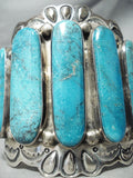 Best Vintage Native American Navajo Long Turquoisesterling Silver Bracelet Old-Nativo Arts