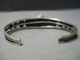 Breathtaking Vintage Native American Navajo Carico Lake Turquoise Sterling Silver Bracelet-Nativo Arts