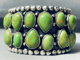 108 Grams Monster Vintage Native American Navajo Sterling Silver Gaspeite Bracelet-Nativo Arts
