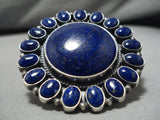 Biggest Best Native American Navajo Lapis Sterling Silver Ring-Nativo Arts