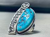 Steelers Football Vintage Native American Navajo Turquoise Sterling Silver Ring Old-Nativo Arts