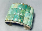 One Of Best Native American Green Turquoise Sterling Silver Bracelet-Nativo Arts