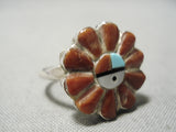 Museum Vintage Zuni Native American Turquoise Sterling Silver Ring Old-Nativo Arts