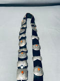 For Jeans!! Vintage Native American Navajo Coral Sterling Silver Concho Belt-Nativo Arts