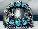 Best Authentic Bear Vintage Native American Navajo Turquoise Sterling Silver Watch Bracelet-Nativo Arts