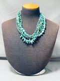 One Of The Best Vintage Native American Navajo Green Turquoise Sterling Silver Necklace-Nativo Arts