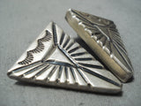 Important Vintage Navajo Sterling Silv Er Collar Protectors Native American Old-Nativo Arts