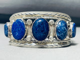 Opulent Midnight Lapis Vintage Native American Navajo Sterling Silver Bracelet Cuff-Nativo Arts