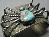Quality Native American Sterling Silver Handmade Spider Turquoise Bracelet-Nativo Arts