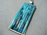 Native American Important Carlos Eagle Vintage Ottawa Turquoise Sterling Silver Pendant-Nativo Arts