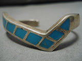 Impressive Vintage Navajo Zig Zag Sterling Silver Native American Bracelet-Nativo Arts