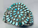 Native American Important Very Vintage Navajo Turquoise Sterling Silver Bracelet Old-Nativo Arts