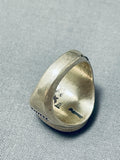 Huge Nightsky Turquoise Native American Navajo Sterling Silver Sun Ring-Nativo Arts