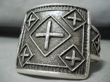 Tremendous Native American Navajo Sterling Silver Bracelet Signed-Nativo Arts
