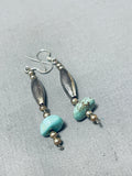 Incredible Vintage Native American Navajo Kingman Turquoise Sterling Silver Earrings-Nativo Arts