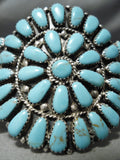 Remarkable Vintage Navajo Turquoise Sterling Silver Native American Bracelet Old-Nativo Arts